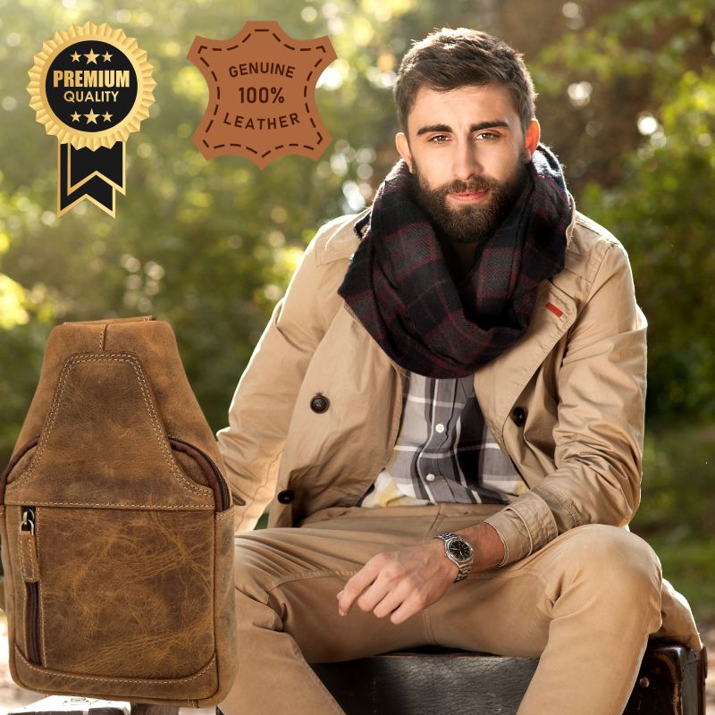 borseta barbati crossbody din piele maro